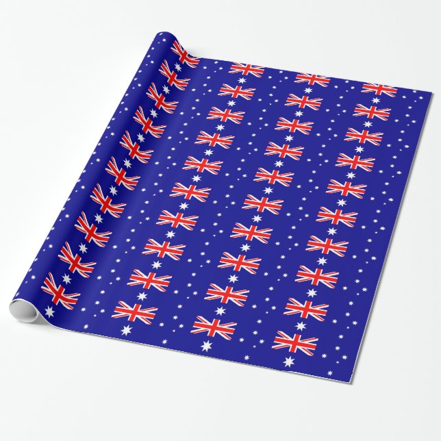 Cadeau Papier enveloppé avec Drapeau de l'Australie (Déroulé)