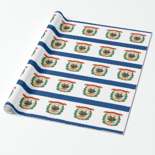Cadeau Papier enveloppé avec Drapeau de Virginie-Occident