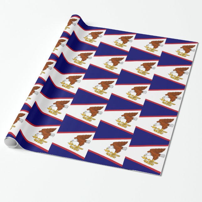 Cadeau Papier enveloppé avec Drapeau des Samoa américaine (Déroulé)