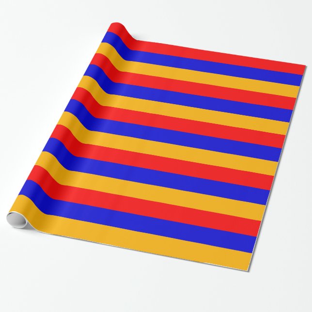 Cadeau Papier enveloppé avec le drapeau d'Arménie (Déroulé)