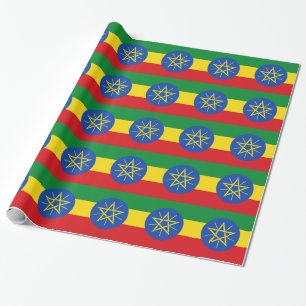 Cadeau Papier enveloppé avec le drapeau de l'Éthiopie