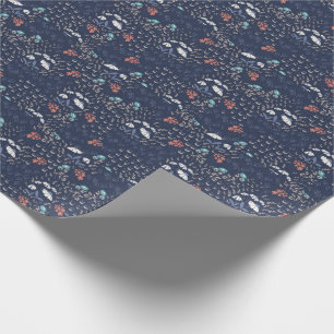 Cadeau papier floral de marais blanc sur arrière - plan b