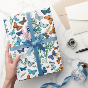 Cadeau Papier floral Papillon d'été