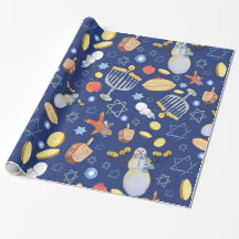 Papier Hanoukka Snowman et Menorah Wrapper