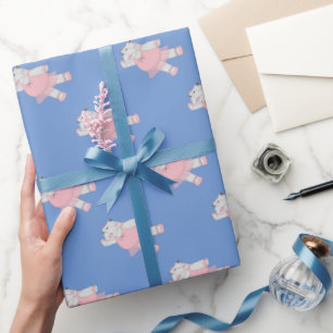 Cadeau Papier hippo Ballerine Bleu illusima