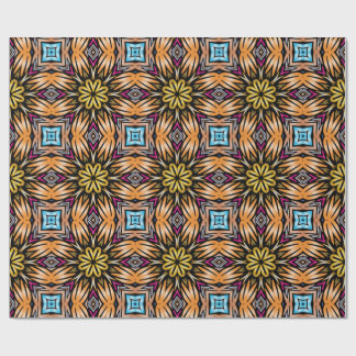 Cadeau Papier Luxueux à Motif Kaléidoscope Floral Doré Vi