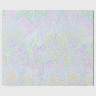 CADEAU PAPIER MARBRÉ, MOTIF DE PAON ABSTRAIT ROSE PÂLE 2