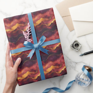 Cadeau Papier Marbré Violet, Rose et Jaune