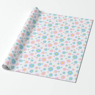 Cadeau Papier Motif à carreaux bleu et rose