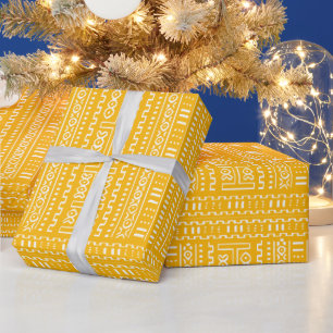 Cadeau Papier Motif à enveloppement de boue jaune