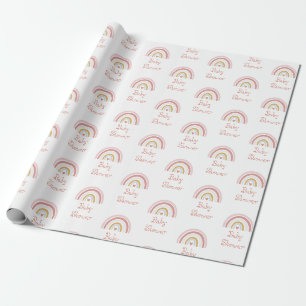 Cadeau Papier Motif arc-en-ciel rose mignon