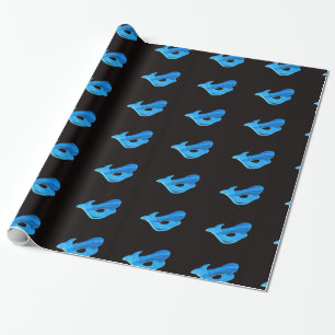 Cadeau papier motif bleu sirène