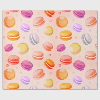 Cadeau Papier motif couleur Macarons aquarelle