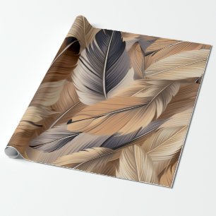 Cadeau Papier Motif d'enveloppement de plumes d'oiseaux s