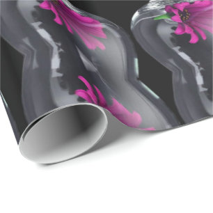 Cadeau Papier Motif Fushia Floral Glass