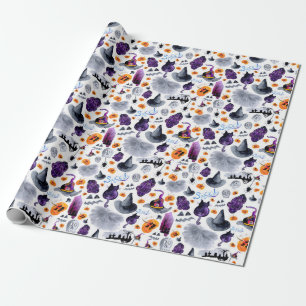 Cadeau Papier Motif Halloween Aquarelle