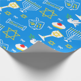 Cadeau Papier Motif Hanoukka
