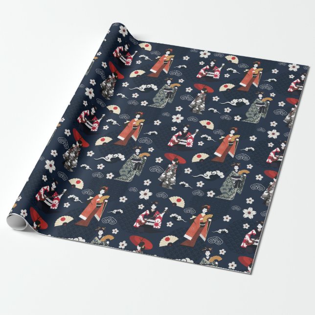 Cadeau Papier Motif japonais (Déroulé)