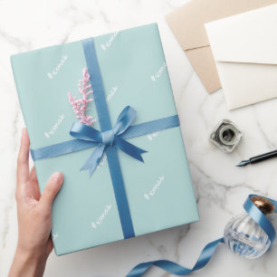 Cadeau Papier Motif moderne bleu et blanc de Noël