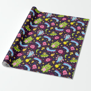 Cadeau Papier Motif Monster mignon