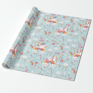 Cadeau Papier Motif Unicorn