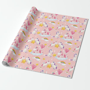 Cadeau Papier Motif Unicorn
