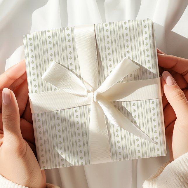 Cadeau Papier Motif vert Sage (Créateur téléchargé)