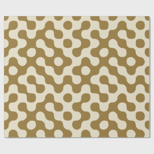 Cadeau Papier moutarde milieu de siècle à motifs géométri