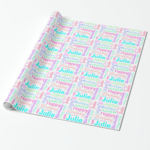 Cadeau Papier nommé fait sur commande coloré de Julie d