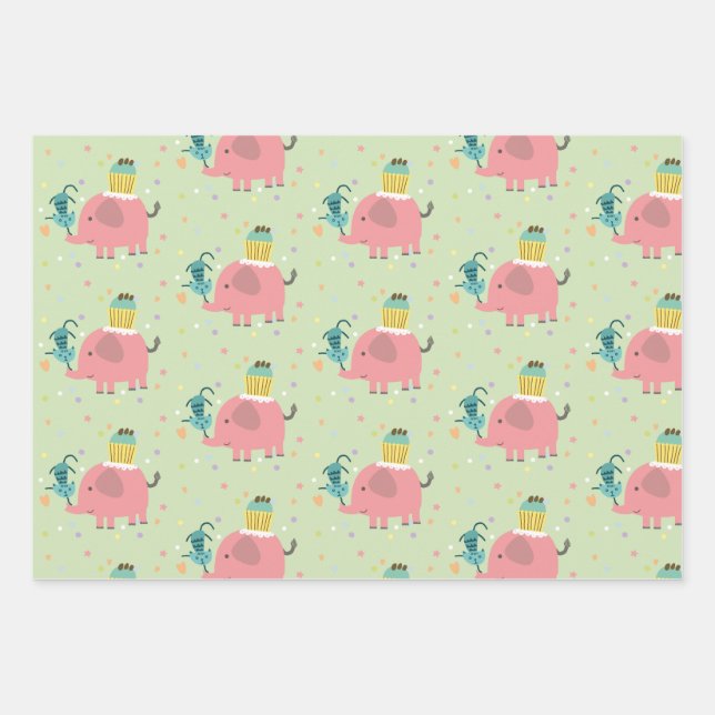 cadeau papier olifant giraf aap (Vorderseite 3)