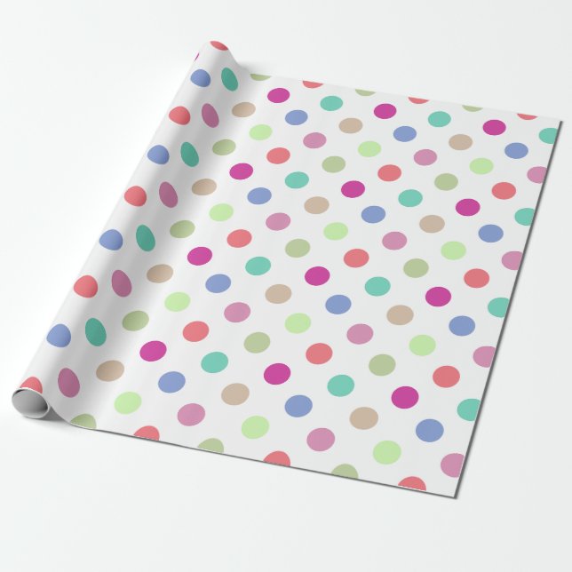 Cadeau Papier Pastel Big Dot Polka Dot (Déroulé)