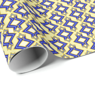 Cadeau Papier peint Art Déco Motif, beige et bleu