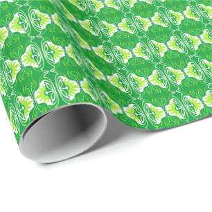 Cadeau Papier peint Art Déco motif - vert et blanc