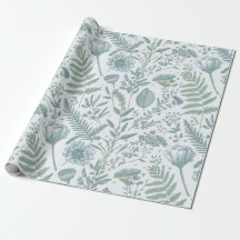Papier peint bleu Floral