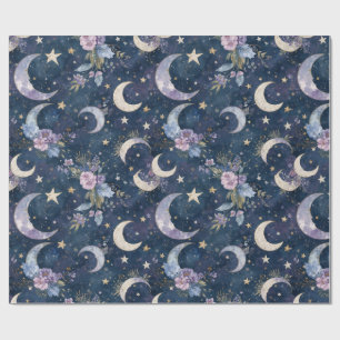 Cadeau Papier peint céleste Jardin éclairé par la lune