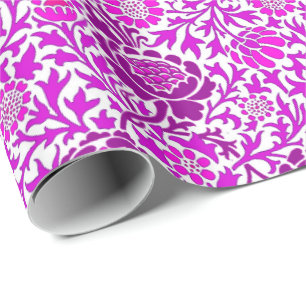 Cadeau Papier peint floral jacobéen, Améthyste violet & L
