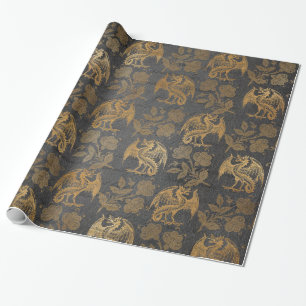 Cadeau Papier peint vintage de dragon d'imaginaire de