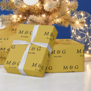Cadeau Papier personnalisé avec monogramme et date en mét