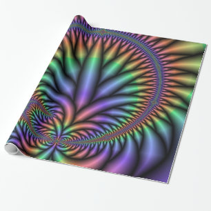 Cadeau Papier Plante arc-en-ciel psychédélique