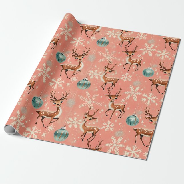 Cadeau Papier Reindeer II Reindeer II Retro Vintage (Déroulé)