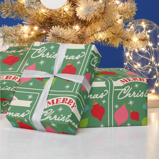 Cadeau Papier Retro Vintage de Noël (Vacances)