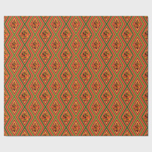 Cadeau Papier Rose Kente Géométrique Africain