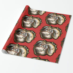 Cadeau Papier vaniteux de bouledogue marin