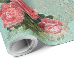 Cadeau Papier vintage de fleur - papier d'emballage