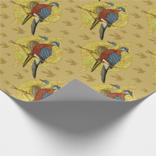 Cadeau Papier vintage d'emballage d'oiseaux
