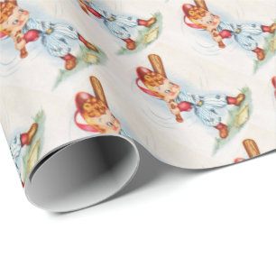 Cadeau Papier Vintage pour enveloppement de baseball