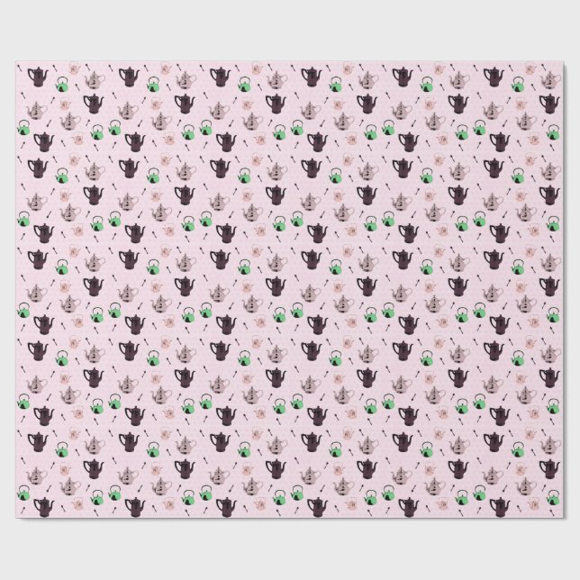 Cadeau Papier wraping de motif de théière (Plat)