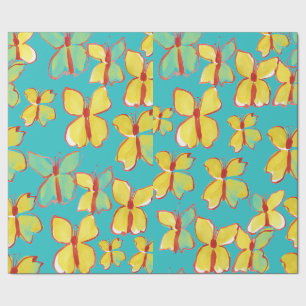 Cadeau Papiers papillons Aquarelle Design Papier Jaune