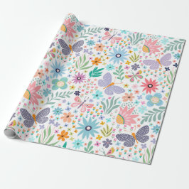 Cadeau Papillons colorés enveloppant du papier