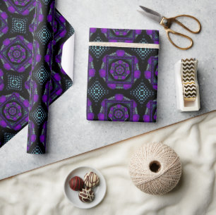 Cadeau Parapluie violet & coeurs .7 papier d'emballage